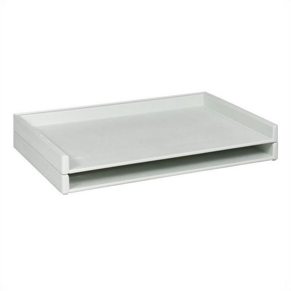 Pemberly Row Giant Stack Tray for 24" x 36" Documents in White (Set of 2)