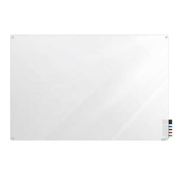 Pemberly Row Glass 3' x 4' Board with Radius Corners in Frosted Black