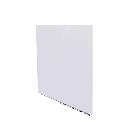 Pemberly Row Glass 4' x 4' Low Porifle 1/4" Square Glassboard in White Back