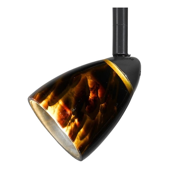 Pemberly Row Glass Track Light Head with Metal Frame in Gold/Bronze