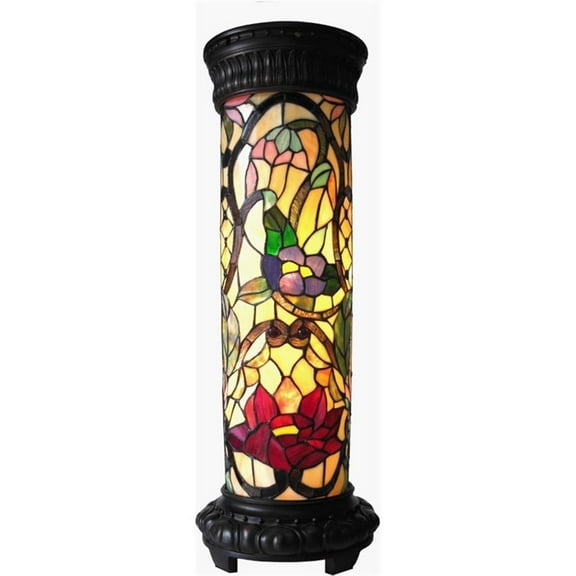 Pemberly Row Glass2 Light Floral Pedestal Light Fixture 30" Tall