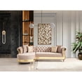 thumbnail image 1 of Pemberly Row Gold Detailed Tufted Upholstery Sectional made with Wood In Taupe, 1 of 15