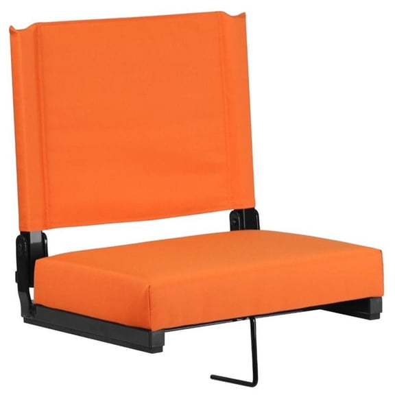 Pemberly Row Grandstand Comfort Seat in Aluminum Frame in Orange