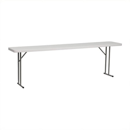 Pemberly Row Granite Plastic Folding Training Table in White