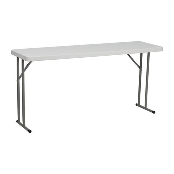 Pemberley Row Plastic White Training Table Rectangular Waterproof 60" x 18" x 29" Unassembled