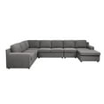 thumbnail image 1 of Pemberly Row Gray Fabric 7-Seater U-Shape Sectional Sofa Chaise with Pocket, 1 of 5