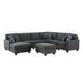 thumbnail image 1 of Pemberly Row Gray Fabric 7Pc Modular L-Shape Sectional Sofa Chaise & Ottoman, 1 of 9