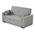 thumbnail image 1 of Pemberly Row Gray Woven Fabric Convertible Sleeper Sofa with Pillows, 1 of 10