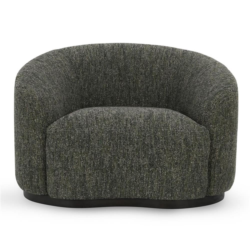 Pemberly Row Green Boucle Fabric Upholstered Swivel Accent Chair ...
