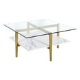 thumbnail image 1 of Pemberly Row Handcrafted Contemporary 32" Gold/White Coffee Table, 1 of 9