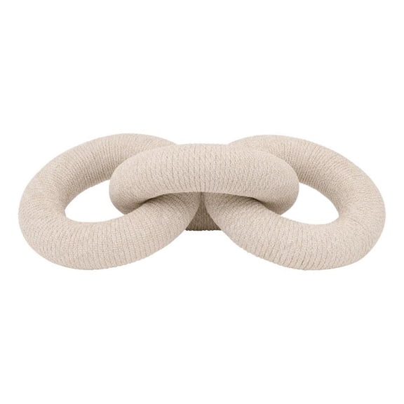 Pemberly Row Handcrafted Rope Chain Link Tabletop Accent in Taupe