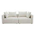 thumbnail image 1 of Pemberly Row Handmade Contemporary Cream Upholstered Loveseat, 1 of 4