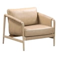 thumbnail image 1 of Pemberly Row Handmade Contemporary Tan Genuine Leather Accent Chair, 1 of 6