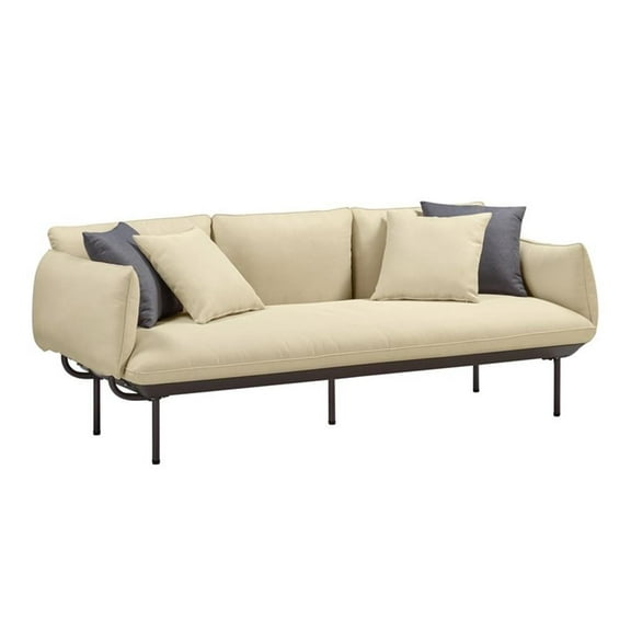 Pemberly Row Handmade Modern Transitional Beige Outdoor Sofa
