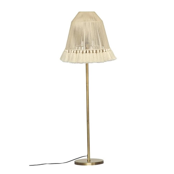 Pemberly Row Handmade Transitional White Finish Tall Floor Lamp