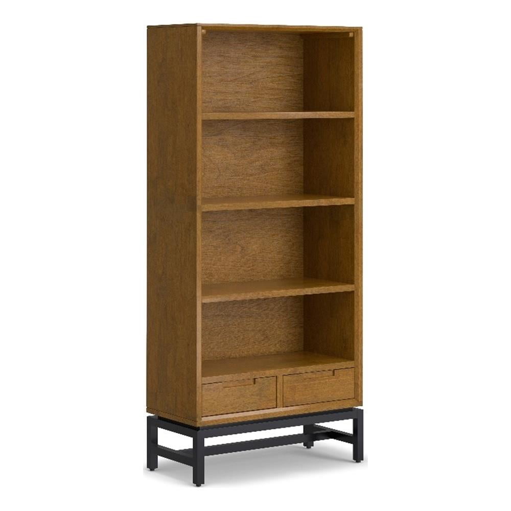 Rectangular Bookcase Pemberly Row Hardwood & Metal 66 x 30