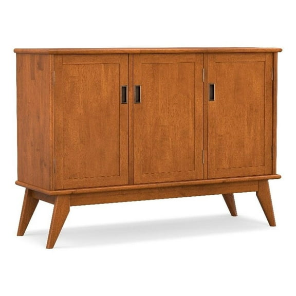 Pemberly Row Hardwood & Rubberwood 50x17" 3Door Sideboard Buffet in Teak Brown