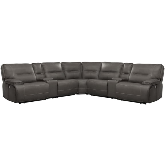 Pemberly Row Haze 7 Piece Power Reclining Adjustable Headrests Sectional