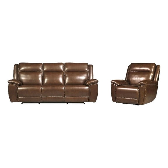 Pemberly Row Hickory Power Reclining Zero Gravity Sofa and Recliner