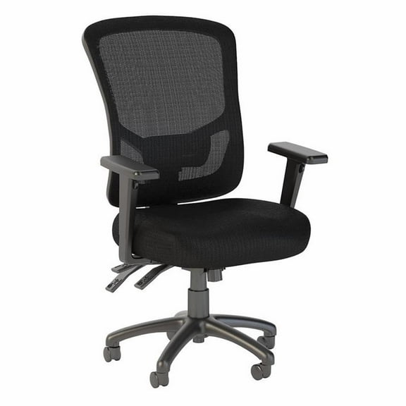 Pemberly Row High Back Contemporary Fabric Executive Office Chair in Black