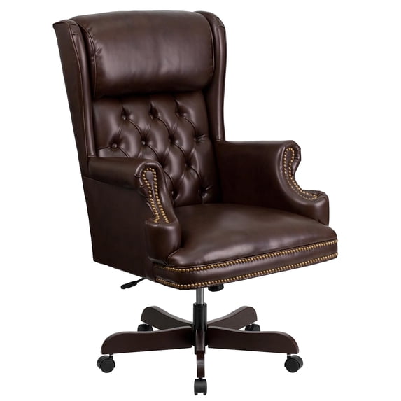 Pemberly Row High Back Upholstered Executive Office Chair in Black