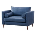 thumbnail image 1 of Pemberly Row High Density Sponge Foam Eco Leather Arm Chair in Blue, 1 of 3