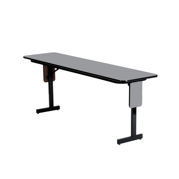 Pemberly Row High Pressure Folding Seminar Table with Panel Leg in Gray Granite