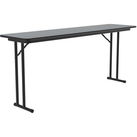 Pemberly Row High Pressure Laminate Wood Folding Seminar Table Off-Set Leg Gray