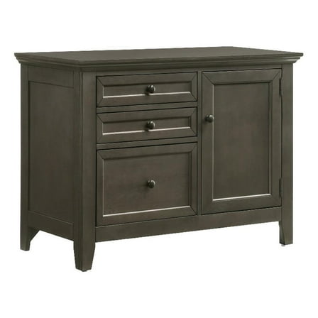 Pemberly Row Home Office 41" Transitional Wood Credenza in Gray
