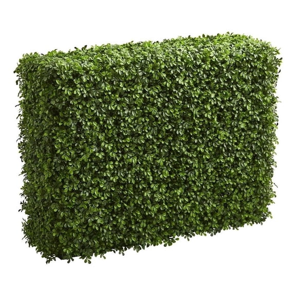 Pemberly Row Indoor/Outdoor 39" Boxwood Artificial Hedge in Green