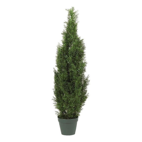 Pemberly Row Indoor/Outdoor 48" Cedar Tree Silk Tree in Green/Green
