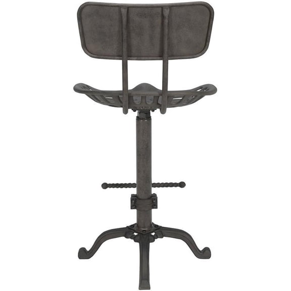 Pemberly Row Industrial Metal Adjustable Bar Stool in Gray Finish
