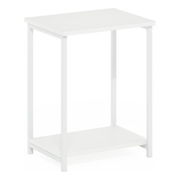 Pemberly Row Industrial Metal Frame End Table in 1-Pack in White