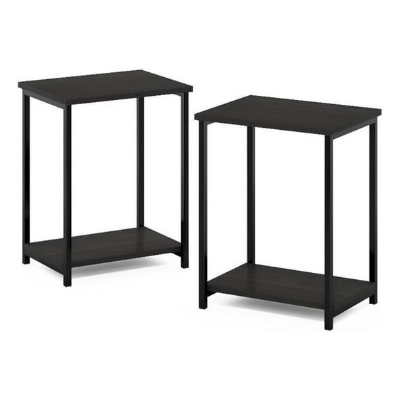 Pemberly Row Industrial Metal Frame End Table in 2-Pack in Espresso