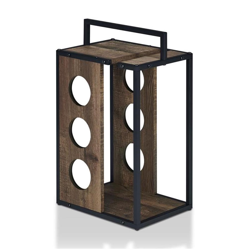 Wine Rack 3l Pemberly Row Industrial Wood 3-Bottle Wine Rack in Reclaimed Oak ...