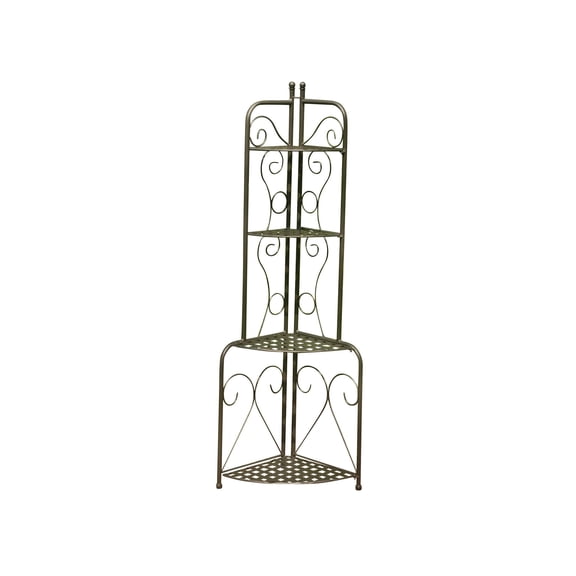 Pemberly Row Iron Folding Indoor Outdoor 4-Tier Bakers Rack