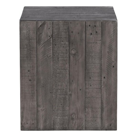 Pemberly Row Iron Modern / Contemporary End Table in Gray Finish
