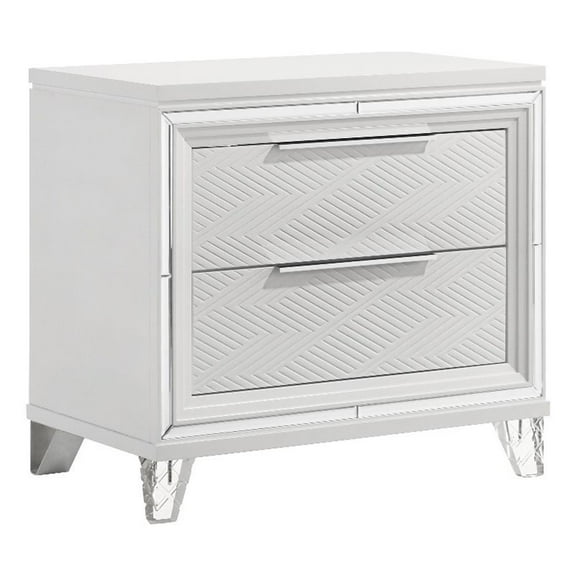 Pemberly Row Italian 2-Drawer Nightstand Bedside Table in White