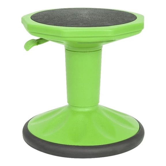 Pemberly Row Kids Adjustable Height Active Learning Stool for Classroom in Green
