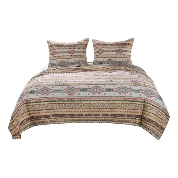 Pemberly Row King 3-Piece Quilt Set with Kilim Pattern in Multicolor