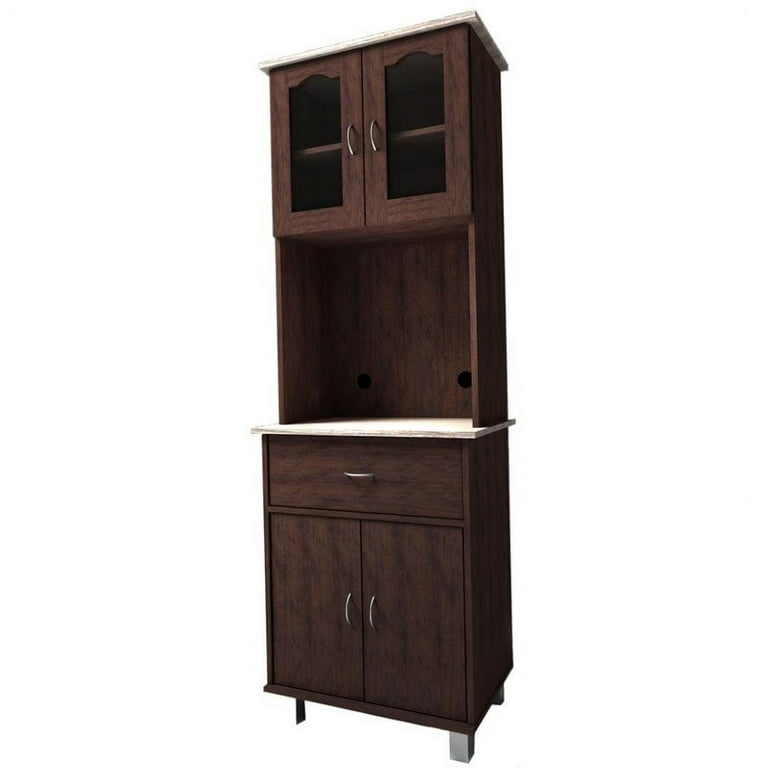 Pemberly Row Kitchen Cabinet in Chocolate Gray Pemberly Row Kitchen Cabinet in Chocolate Gray