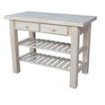 thumbnail image 1 of Pemberley Row Parawood Natural Kitchen Island Rectangular Adjustable Shelves, 1 of 2