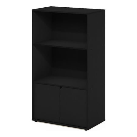 Pemberly Row Kitchen Storage Shelf with Cabinet in Americano