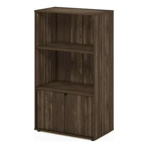 Pemberly Row Kitchen Storage Shelf with Cabinet in Columbia Walnut