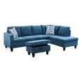 thumbnail image 1 of Pemberly Row L Shaped Blue Couch with Ottoman(Pillows Included) Microfiber, 1 of 5