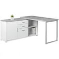 thumbnail image 1 of Pemberly Row L Shaped Corner Computer Desk in White and Gray Cement, 1 of 4