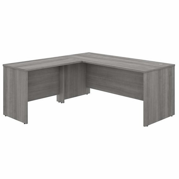 Pemberly Row L Shaped Desk with 42W Return in Platinum Gray - Engineered Wood