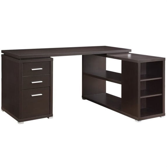 Pemberly Row L Shaped Writing Desk in Cappuccino