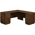thumbnail image 1 of Pemberly Row L-shaped Contemporary Engineered Wood Computer Desk in Mahogany, 1 of 30