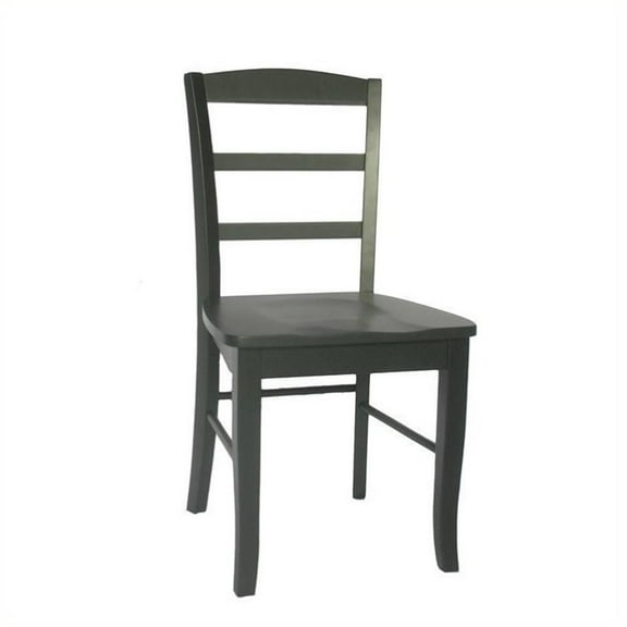 Pemberly Row Ladderback Dining Chair in Black (Set of 2)
